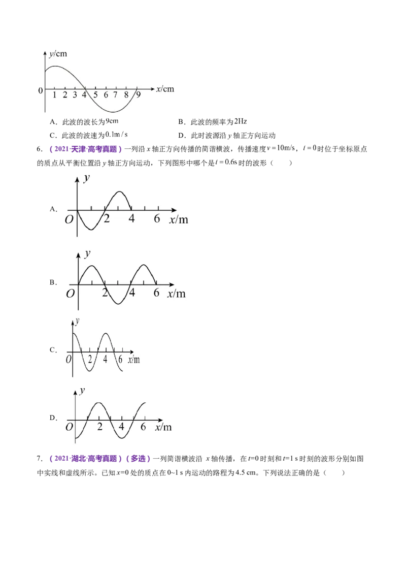 专题15机械振动与机械波（练习）（原卷版）_4.2025物理总复习_2024年新高考资料_2.2024二轮复习_2024年高考物理二轮复习讲练测（新教材新高考）