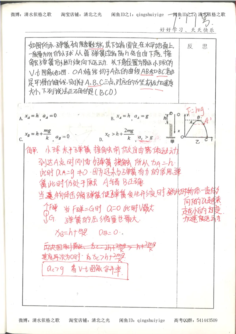 7.衡水中学高考积累与改错_高三物理（第3本）_67页_高中衡水学霸笔记_高中全部赠品_错题集高中九科_物理积累与改错