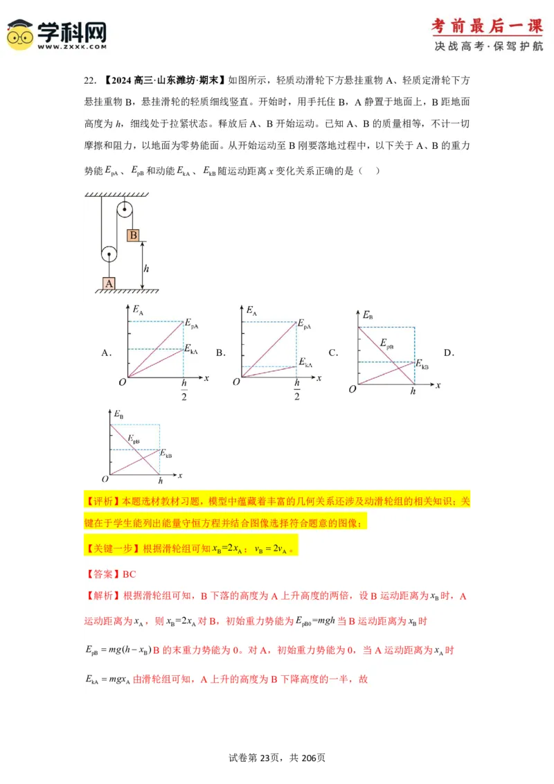 物理-2024年高考考前最后一课_4.2025物理总复习_2024年新高考资料_5.2024三轮冲刺_物理（含PDF，可直接打印）-2024年高考考前最后一课