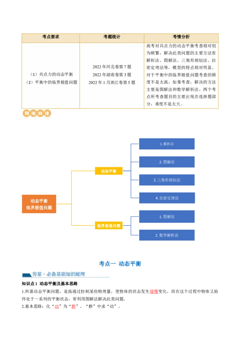 第09讲动态平衡平衡中的临界与极值问题（讲义）（解析版）_4.2025物理总复习_2024年新高考资料_1.2024一轮复习_2024年高考物理一轮复习讲练测（新教材新高考）