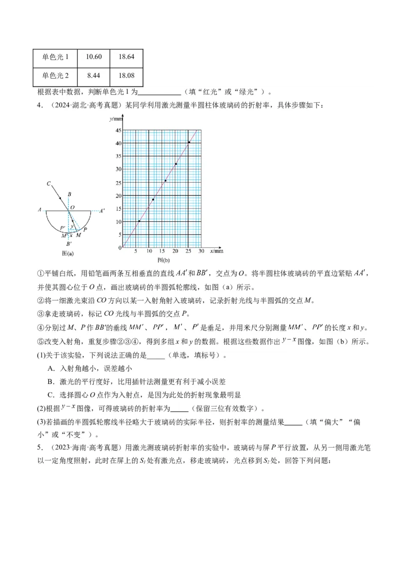 第62讲光学实验（讲义）（原卷版）_4.2025物理总复习_2025年新高考资料_一轮复习_2025年高考物理一轮复习讲练测（新教材新高考）