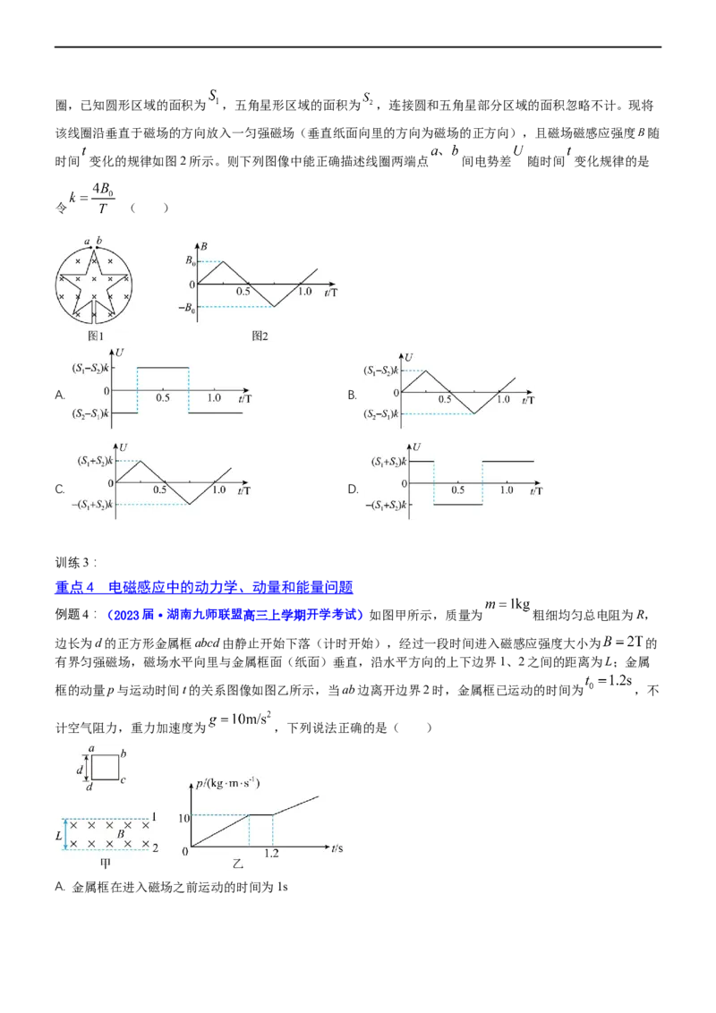 专题4.2电磁感应（讲）-2023年高考物理二轮复习讲练测（新高考专用）（原卷版_4.2025物理总复习_2023年新高复习资料_二轮复习_2023年高考物理二轮复习讲练测（新高考专用）