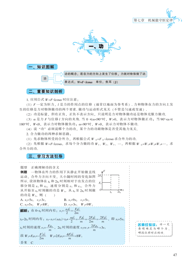 必修模块第七章机械能守恒定律-高中物理公式、定理、定律图表（必修选修）_4.2025物理总复习_2023年新高复习资料_专项复习_高中物理公式、定理、定律图表（必修+选修）