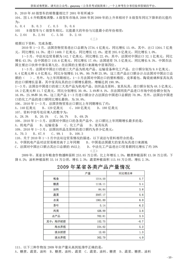 2011年424公务员联考《行测》（青海、宁夏、贵州、四川、福建、黑龙江、湖北、山西、重庆、辽宁、海南、江西、天津、陕西、云南、广西、山东、湖南）_34省+国考真题_题目