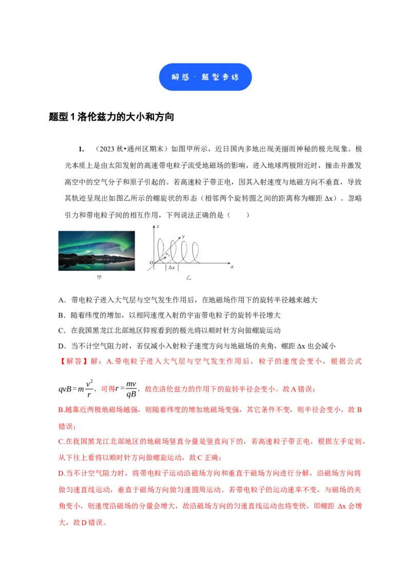 第22讲　磁场对运动电荷的作用（解析版）_4.2025物理总复习_2025年新高考资料_一轮复习_2025届高考物理一轮复习考点精讲精练（全国通用）（完结）