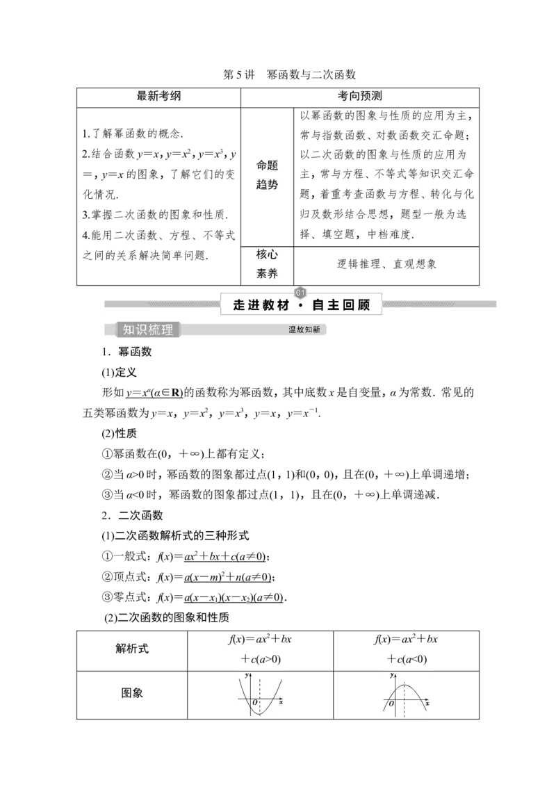 5第5讲　幂函数与二次函数_2.2025数学总复习_2023年新高考资料_一轮复习_2023新高考一轮复习讲义+课件_2023年高考数学一轮复习讲义（新高考）_赠补充习题库