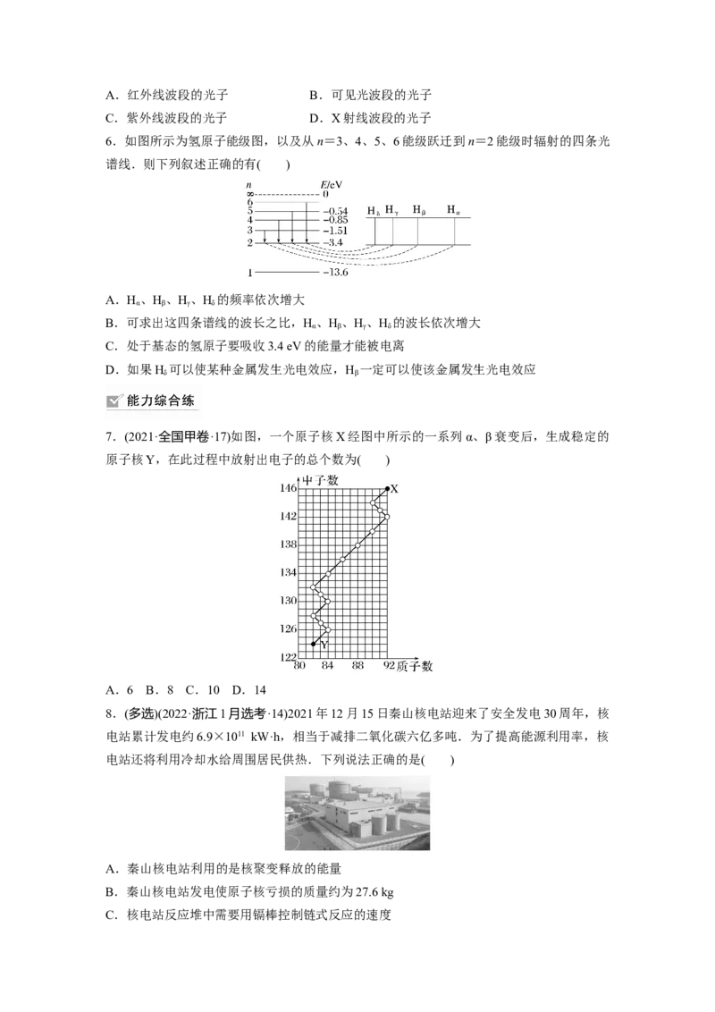 第16章第2练　原子结构　原子核_4.2025物理总复习_2024年新高考资料_1.2024一轮复习_2024年高考物理一轮复习讲义（新人教版）_学生版在此文件夹_一轮复习85练