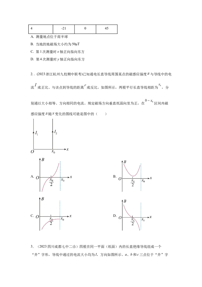模型48磁场叠加模型（原卷版）-2024高考物理二轮复习80模型最新模拟题专项训练_4.2025物理总复习_2024年新高考资料_2.2024二轮复习_2024高考物理二轮复习80模型最新模拟题专项训练