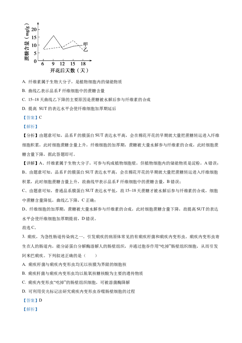 安徽省合肥市一六八中学2024-2025学年高三上学期10月月考试题生物Word版含解析_A1502026各地模拟卷（超值！）_10月_241022安徽省合肥市一六八中学2024-2025学年高三上学期10月月考