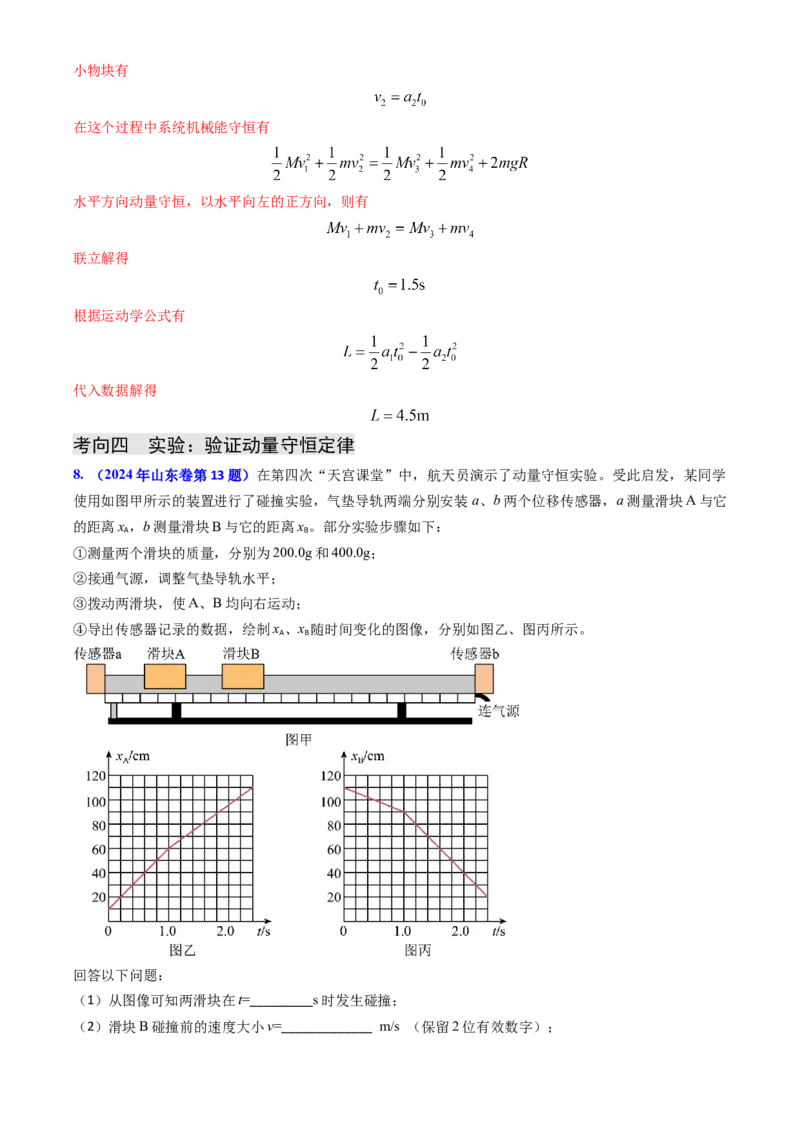 专题13动量守恒定律的应用（解析版）_4.2025物理总复习_2025年新高考资料_专项复习_备战2025年高考物理真题题源解密（新高考通用）（完结）