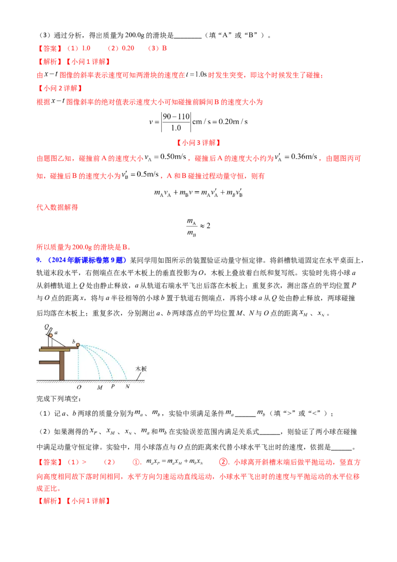 专题13动量守恒定律的应用（解析版）_4.2025物理总复习_2025年新高考资料_专项复习_备战2025年高考物理真题题源解密（新高考通用）（完结）