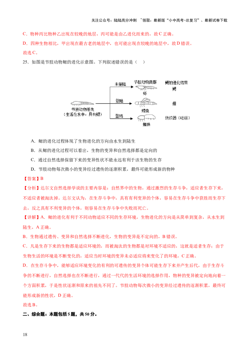 主题六遗传与进化（测试）（测试）（解析版）_02中考总复习（2026版更新中）_08-生物-中考总复习_2025中考复习资料_2025中考二轮课件ppt+讲义+练习生物_测试