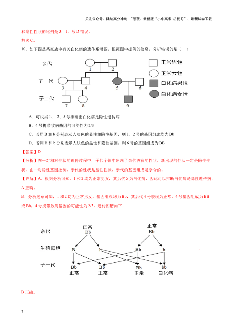 主题六遗传与进化（测试）（测试）（解析版）_02中考总复习（2026版更新中）_08-生物-中考总复习_2025中考复习资料_2025中考二轮课件ppt+讲义+练习生物_测试