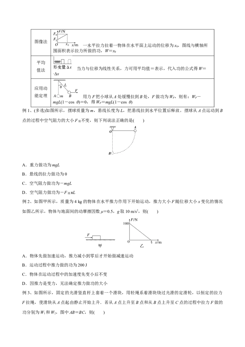 第一讲功和功率（原卷版）_4.2025物理总复习_2023年新高复习资料_一轮复习_2023年高三物理一轮复习精讲精练278111462_第六章机械能守恒定律
