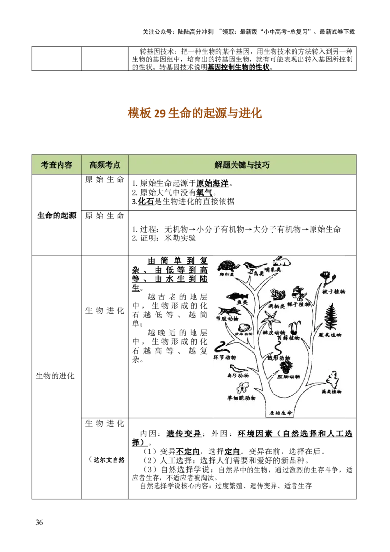 初中生物29大知识专题答题技巧与模板汇总_02中考总复习（2026版更新中）_08-生物-中考总复习_2025中考复习资料_2025年中考生物答题方法模板
