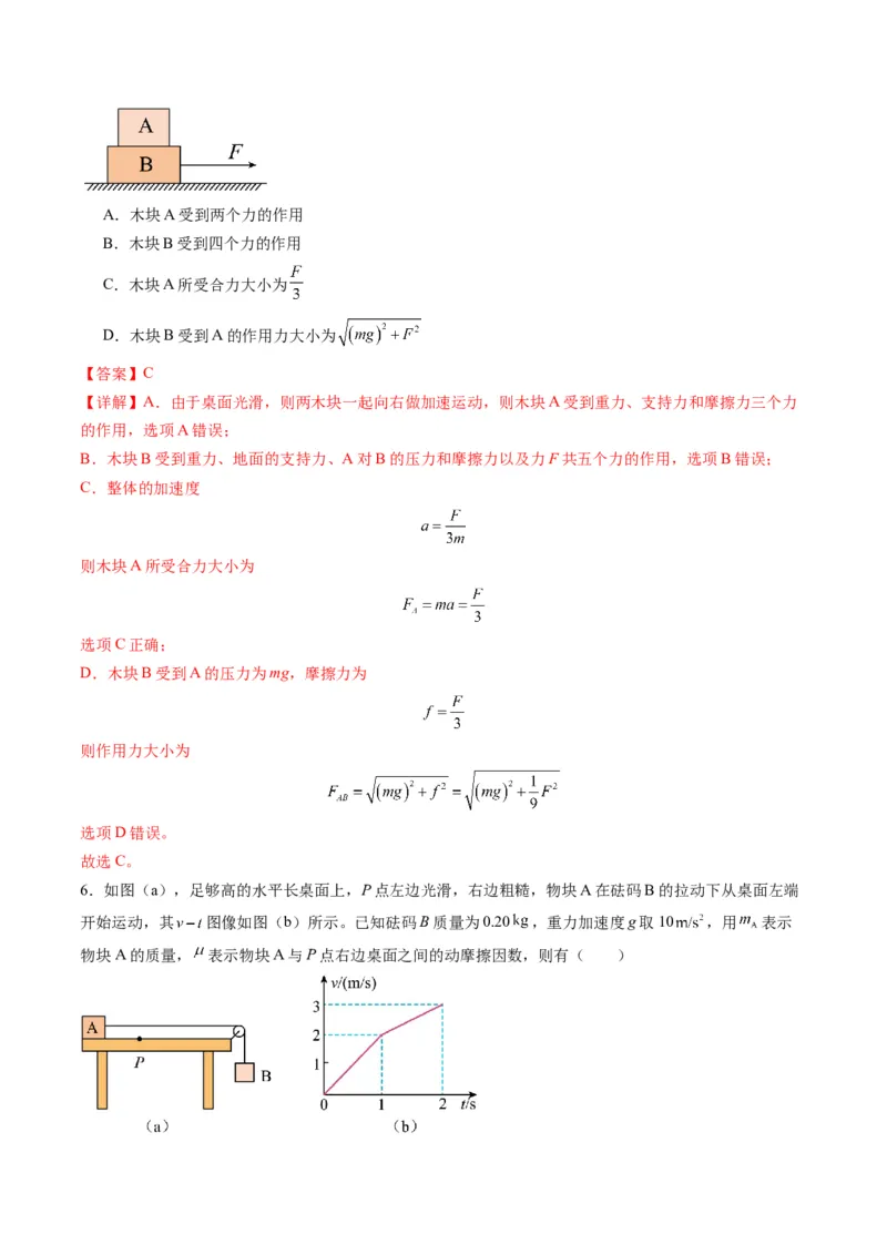 第10讲牛顿运动定律的综合应用（一）（练习）（解析版）_4.2025物理总复习_2025年新高考资料_一轮复习_2025年高考物理一轮复习讲练测（新教材新高考）