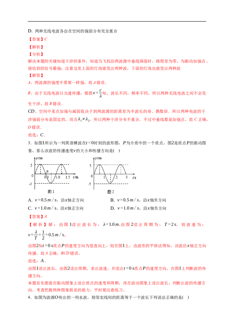 第02练　机械波（解析版）_4.2025物理总复习_2023年新高复习资料_一轮复习_2023年高考物理一轮复习小题多维练（新高考专用）_第十三章　机械振动与机械波_第02练机械波