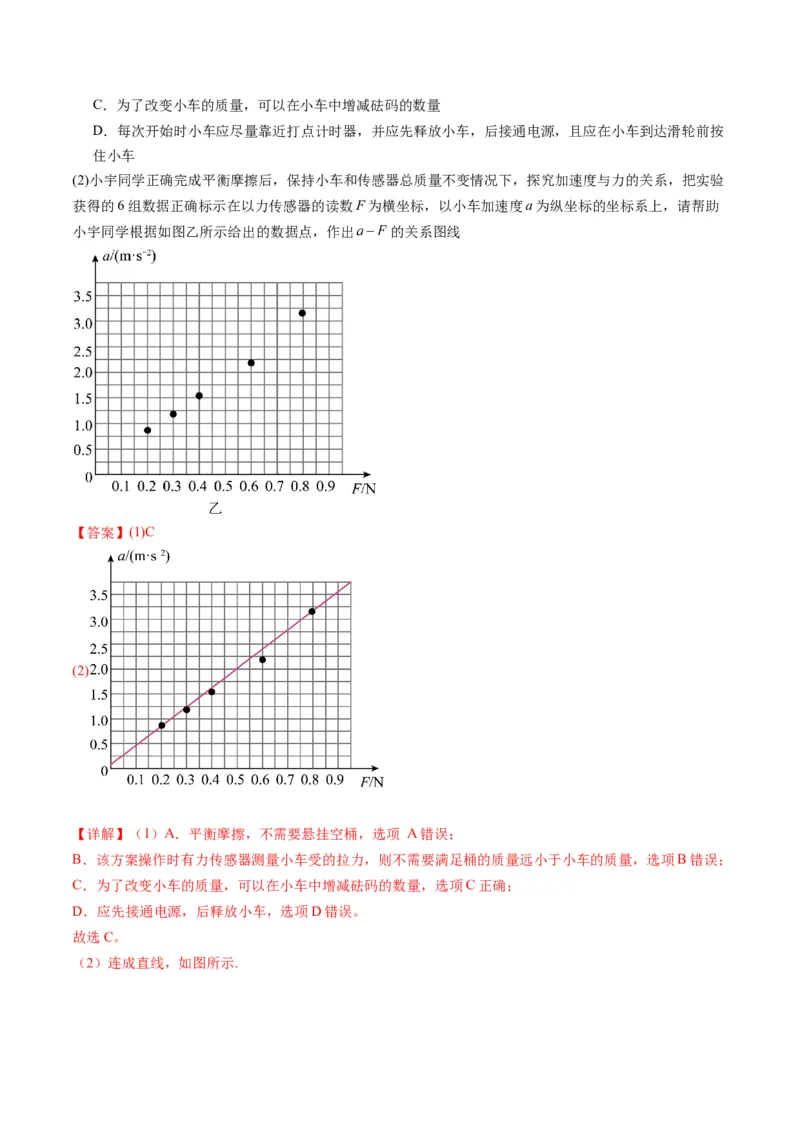 第12讲实验：探究加速度与物体受力、物体质量的关系（练习）（解析版）_4.2025物理总复习_2025年新高考资料_一轮复习_2025年高考物理一轮复习讲练测（新教材新高考）