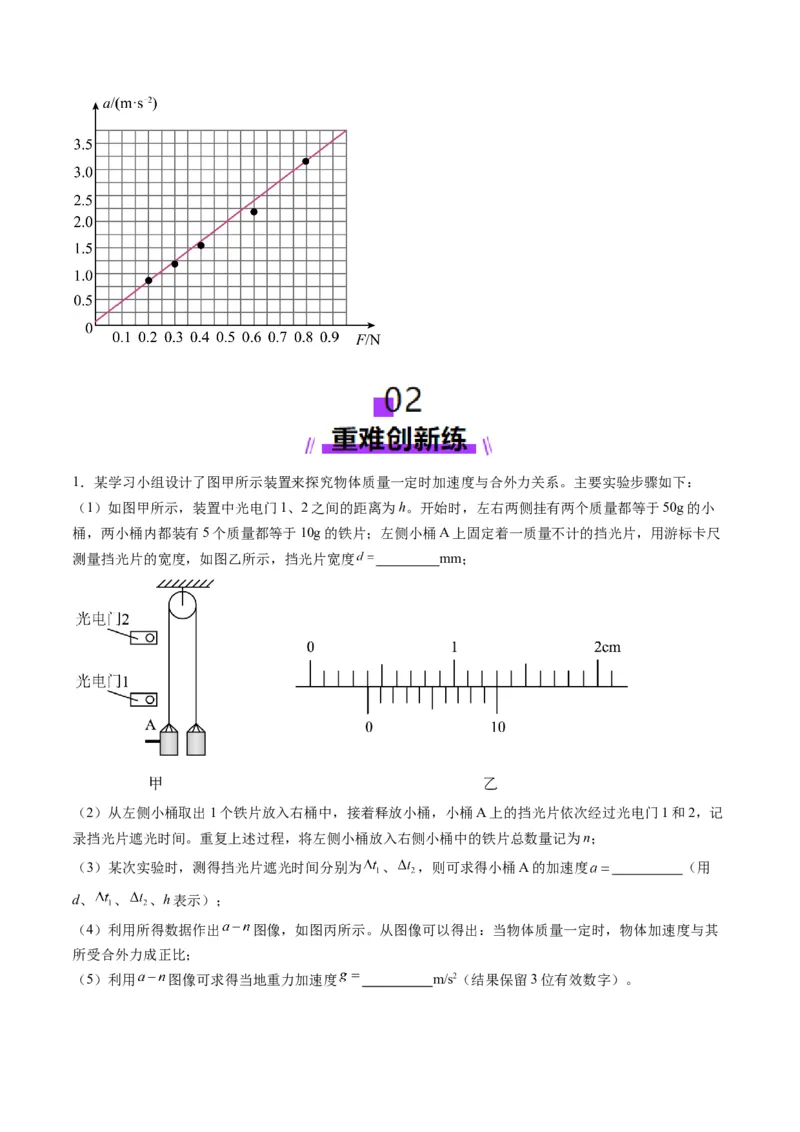 第12讲实验：探究加速度与物体受力、物体质量的关系（练习）（解析版）_4.2025物理总复习_2025年新高考资料_一轮复习_2025年高考物理一轮复习讲练测（新教材新高考）