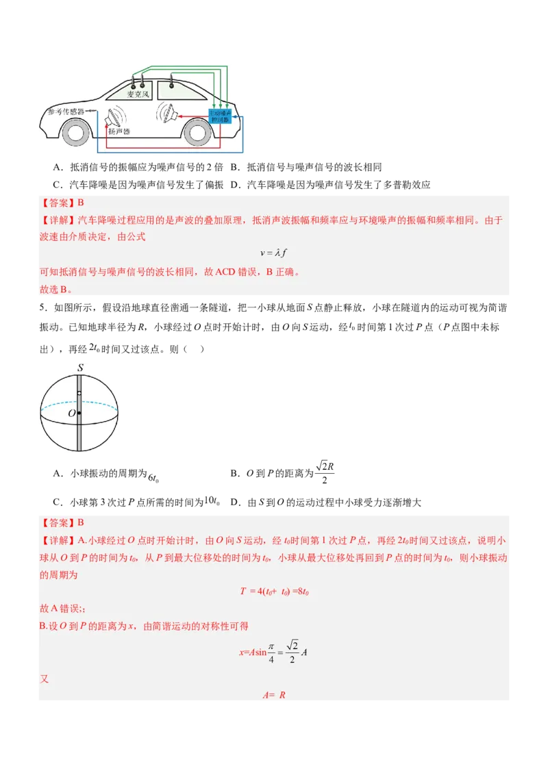 押全国卷15题：振动和波（注意与生活情境的结合）（解析篇）_4.2025物理总复习_2024年新高考资料_5.2024三轮冲刺_备战2024年高考物理临考题号押题（新高考通用）324057615