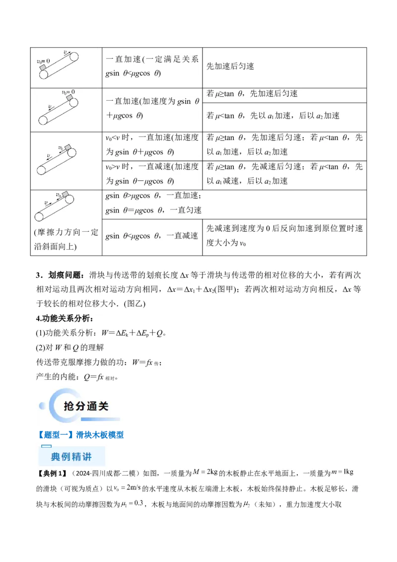秘籍04滑块板块模型和传送带模型（解析版）-备战2024年高考物理抢分秘籍_4.2025物理总复习_2024年新高考资料_5.2024三轮冲刺_备战2024年高考物理抢分秘籍（新高考通用）321489818