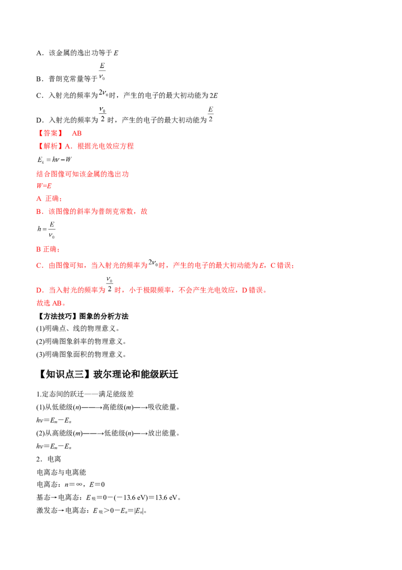 专题16.1　原子结构和波粒二象性讲&mdash;&mdash;2023年高考物理一轮复习讲练测（新教材新高考通用）（解析版）_4.2025物理总复习_2023年新高复习资料_一轮复习