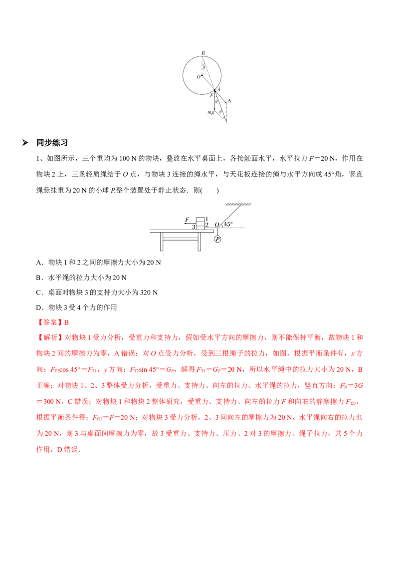 第三讲共点力平衡（解析版）_4.2025物理总复习_2023年新高复习资料_一轮复习_2023年高三物理一轮复习精讲精练278111462_第二章相互作用