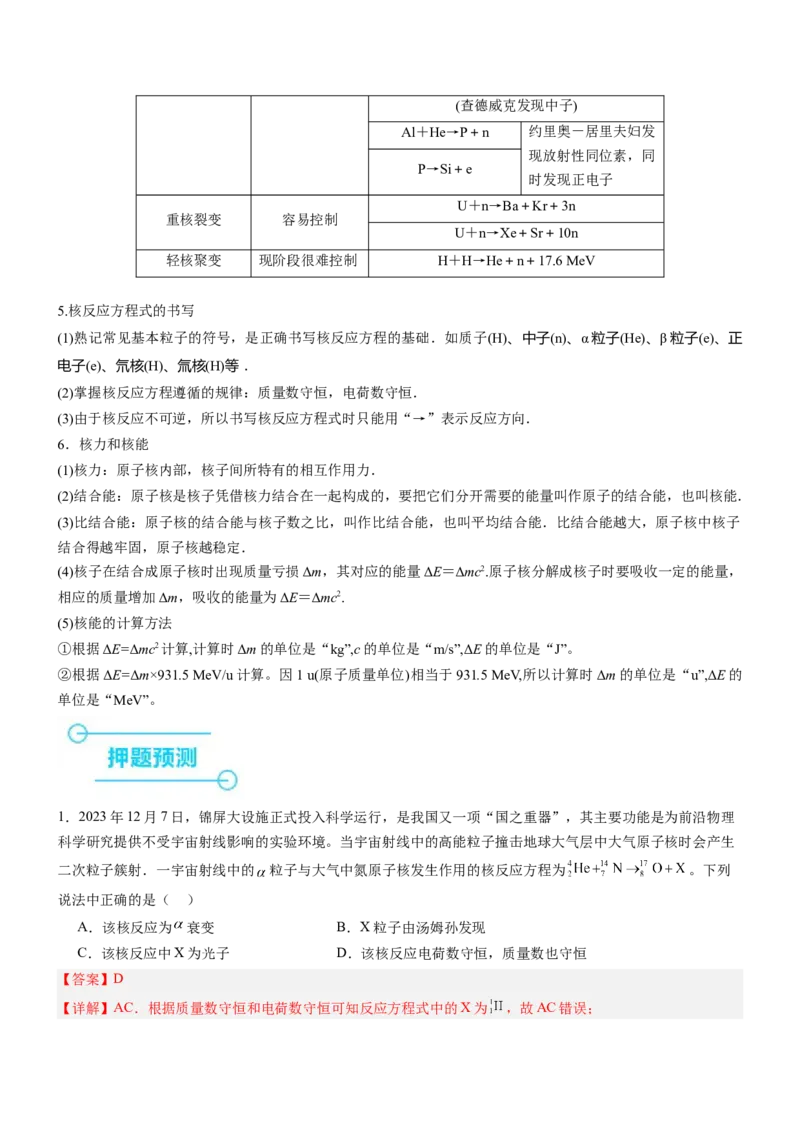 押全国卷16题：原子物理（结合当前热点问题）（解析版）_4.2025物理总复习_2024年新高考资料_5.2024三轮冲刺_备战2024年高考物理临考题号押题（新高考通用）324057615