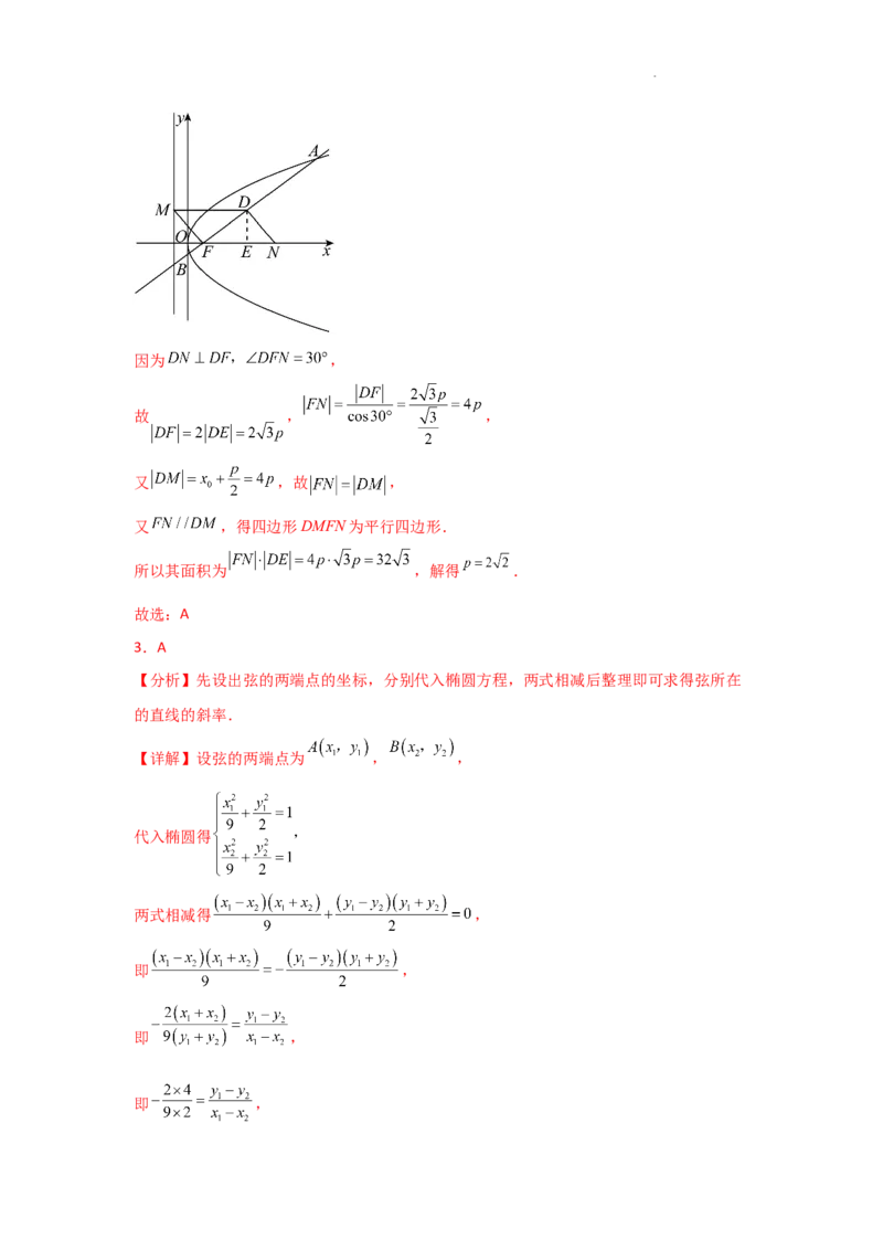 专项训练26直线与圆锥曲线的位置关系（解析版）_2.2025数学总复习_2025年新高考资料_二轮复习_2025高考数学二轮复习专项突破练习_专项练