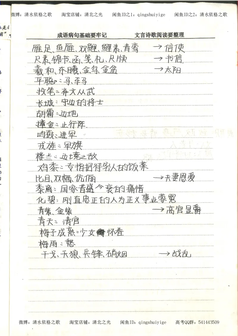 4.衡水中学高考积累与改错_高二语文（第2本）_126页_高中衡水学霸笔记_高中全部赠品_错题集高中九科_语文积累与改错