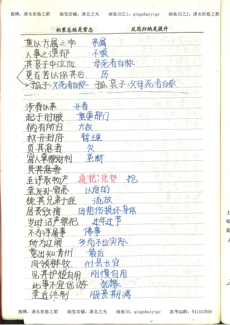 4.衡水中学高考积累与改错_高二语文（第2本）_126页_高中衡水学霸笔记_高中全部赠品_错题集高中九科_语文积累与改错