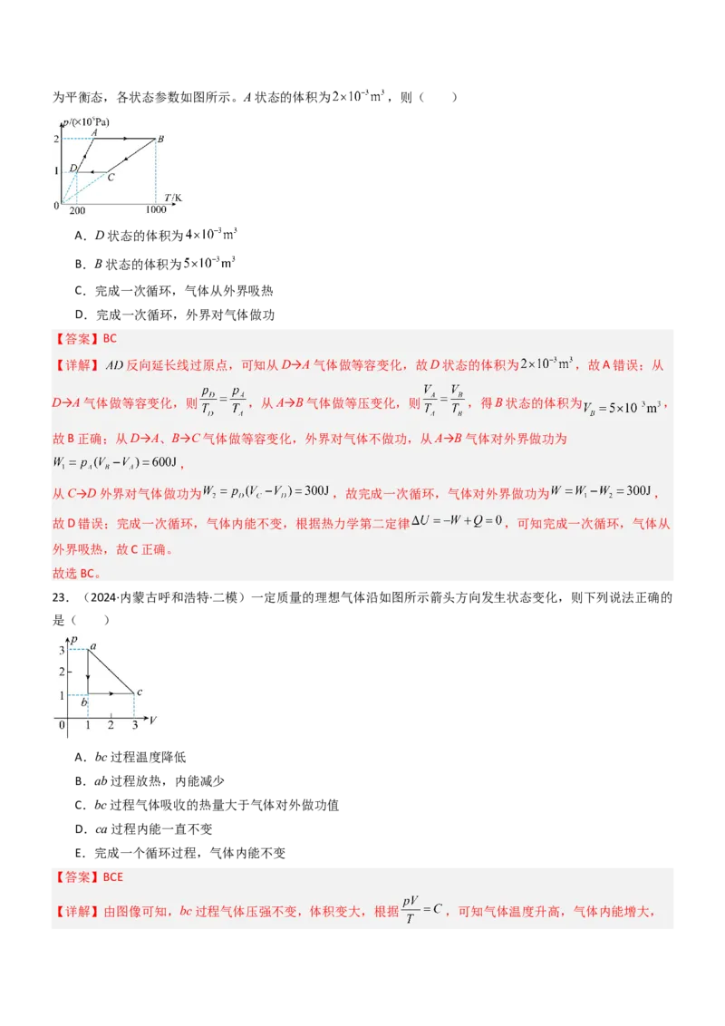 压轴题10热学（解析版）_4.2025物理总复习_2024年新高考资料_5.2024三轮冲刺_2024年高考物理压轴题专项训练（新高考通用）_压轴题10热学-2024年高考物理压轴题专项训练（新高考通用）