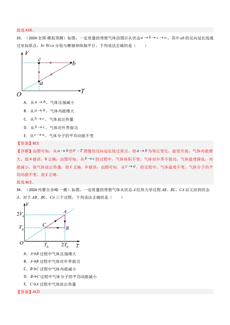 压轴题10热学（解析版）_4.2025物理总复习_2024年新高考资料_5.2024三轮冲刺_2024年高考物理压轴题专项训练（新高考通用）_压轴题10热学-2024年高考物理压轴题专项训练（新高考通用）