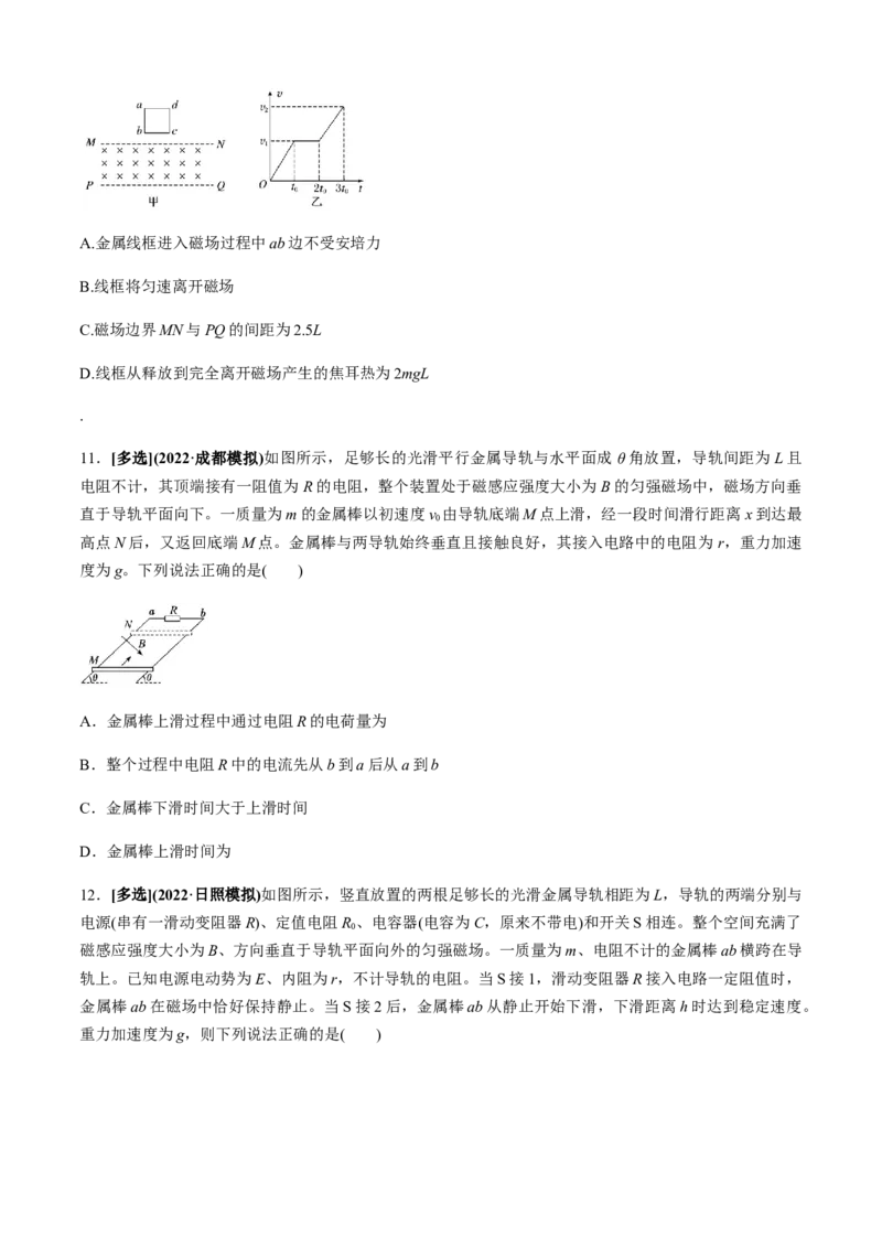 专题4.6电磁感应中的杆模型与框模型（原卷版）_4.2025物理总复习_2023年新高复习资料_二轮复习_2023届高考物理二、三轮复习总攻略290387341