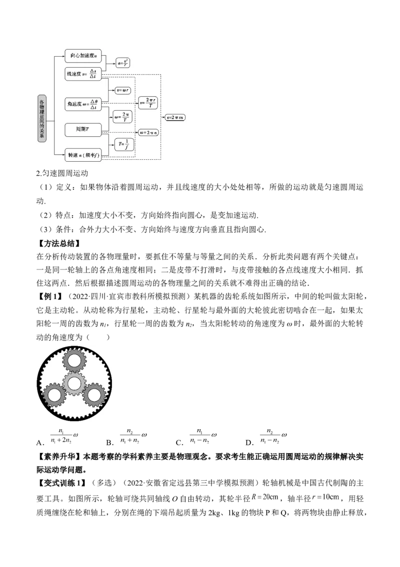 专题4.3　圆周运动讲&mdash;&mdash;2023年高考物理一轮复习讲练测（新教材新高考通用）（原卷版）_4.2025物理总复习_2023年新高复习资料_一轮复习