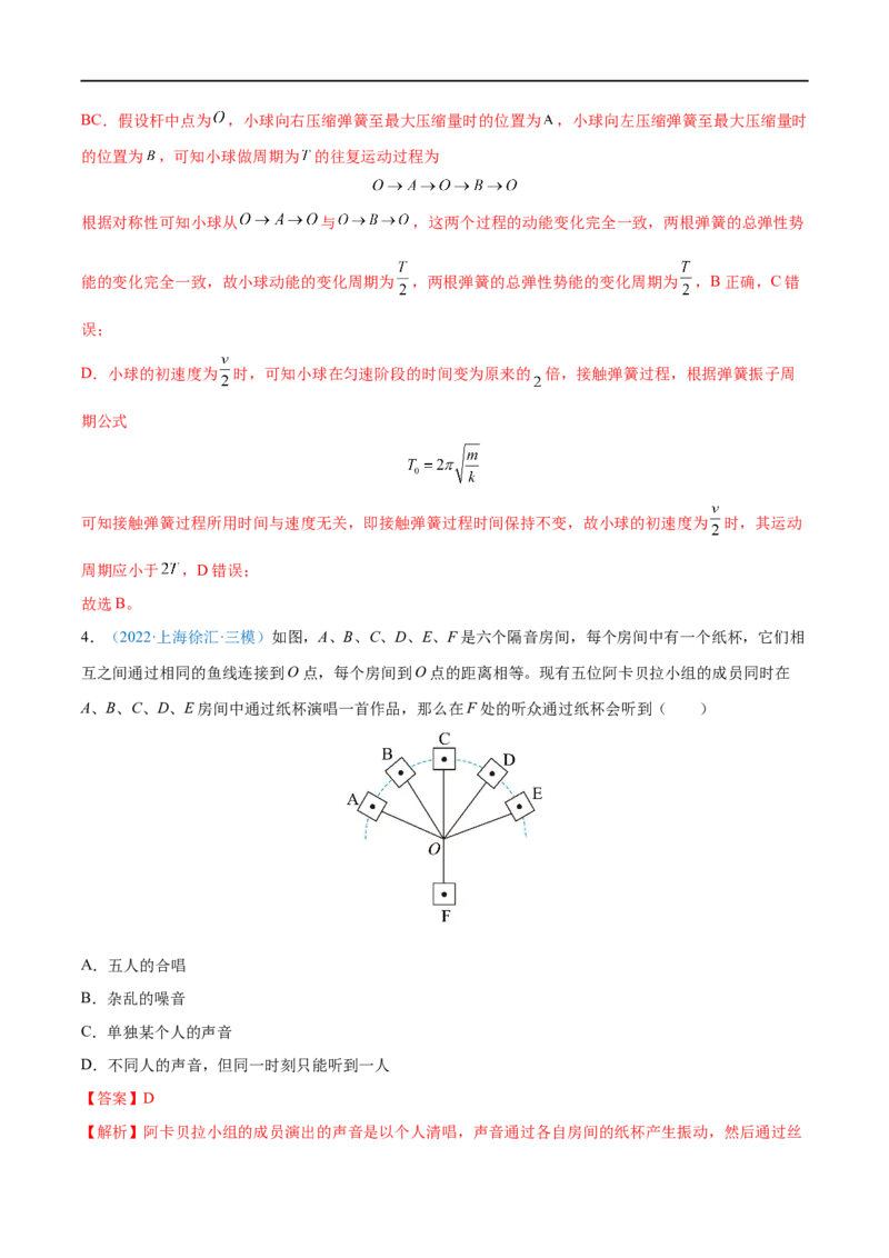 专题29机械振动&mdash;&mdash;全攻略备战2023年高考物理一轮重难点复习（解析版）_4.2025物理总复习_2023年新高复习资料_一轮复习_全攻略备战2023年高考物理一轮重难点复习