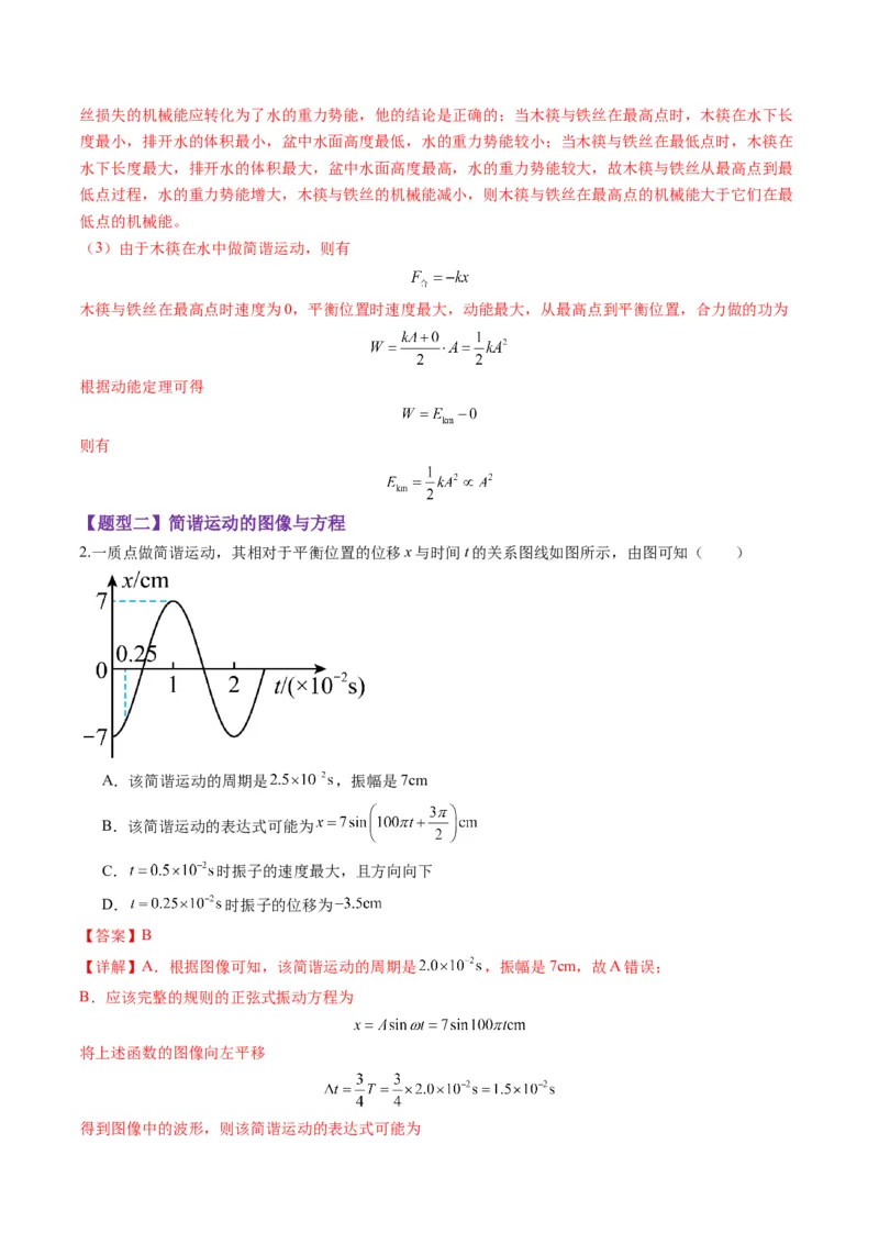 第30讲机械振动（练习）（解析版）_4.2025物理总复习_2025年新高考资料_一轮复习_2025年高考物理一轮复习讲练测（新教材新高考）