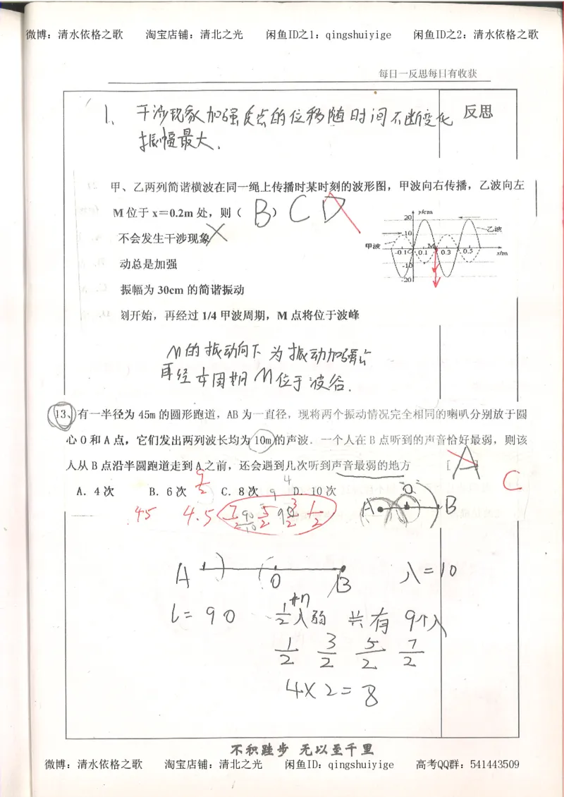 3.衡水中学高考积累与改错_高二物理（第1本）_140页_高中衡水学霸笔记_高中全部赠品_错题集高中九科_物理积累与改错