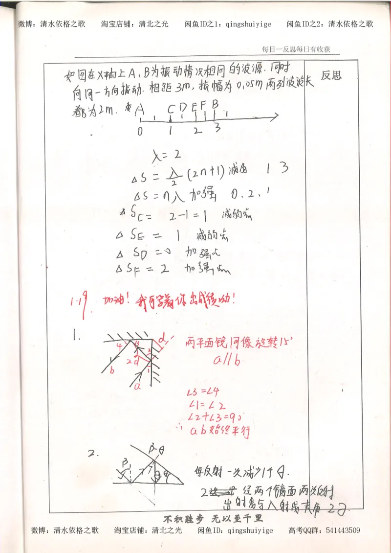 3.衡水中学高考积累与改错_高二物理（第1本）_140页_高中衡水学霸笔记_高中全部赠品_错题集高中九科_物理积累与改错