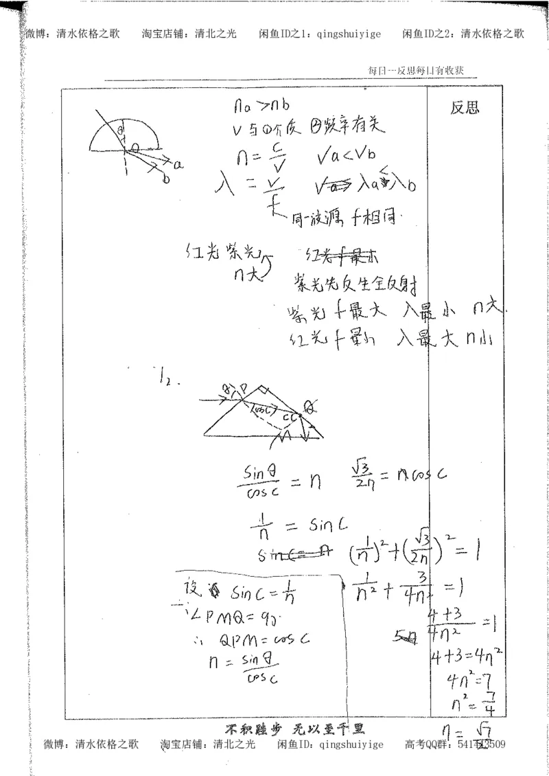 3.衡水中学高考积累与改错_高二物理（第1本）_140页_高中衡水学霸笔记_高中全部赠品_错题集高中九科_物理积累与改错