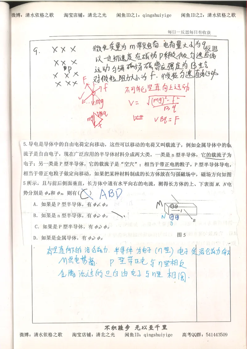 3.衡水中学高考积累与改错_高二物理（第1本）_140页_高中衡水学霸笔记_高中全部赠品_错题集高中九科_物理积累与改错