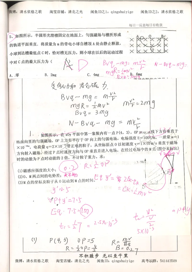 3.衡水中学高考积累与改错_高二物理（第1本）_140页_高中衡水学霸笔记_高中全部赠品_错题集高中九科_物理积累与改错