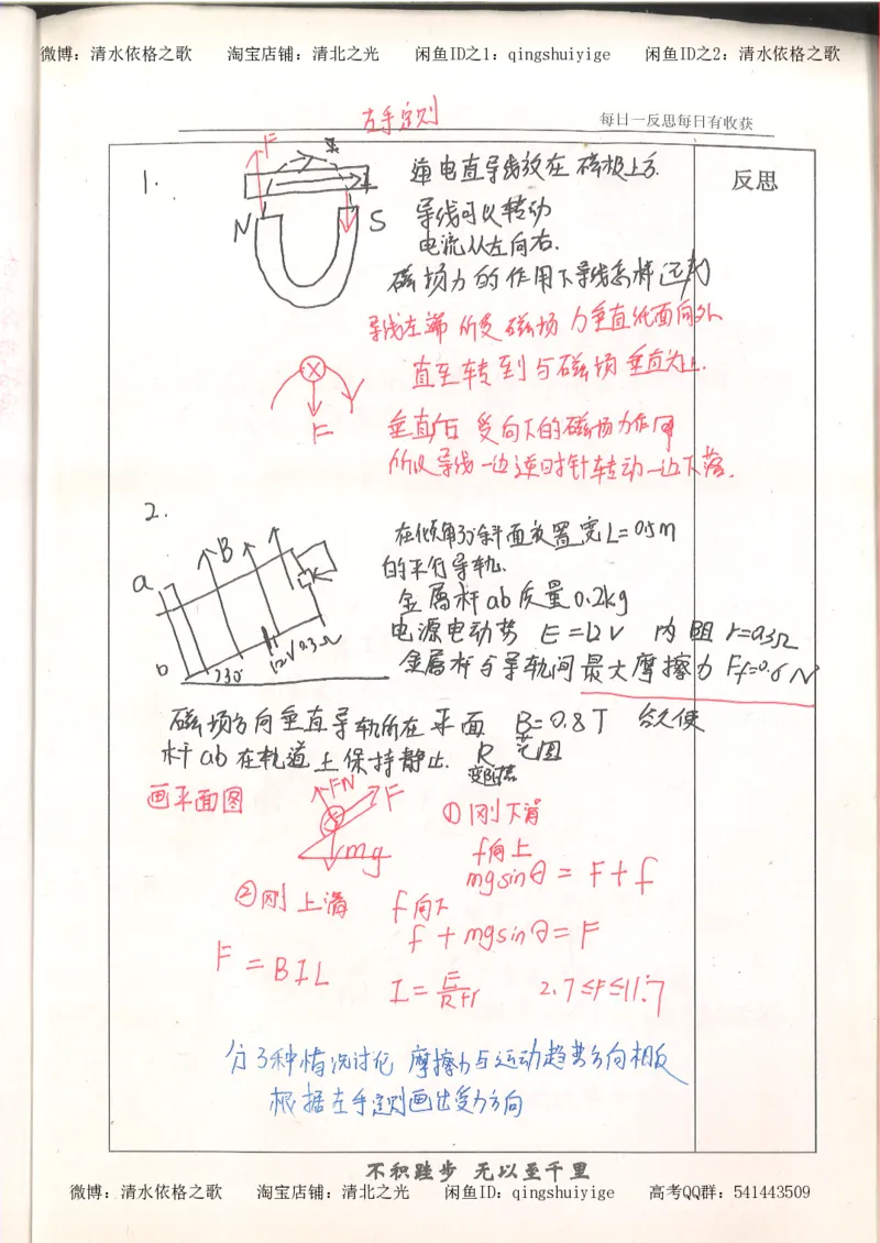 3.衡水中学高考积累与改错_高二物理（第1本）_140页_高中衡水学霸笔记_高中全部赠品_错题集高中九科_物理积累与改错