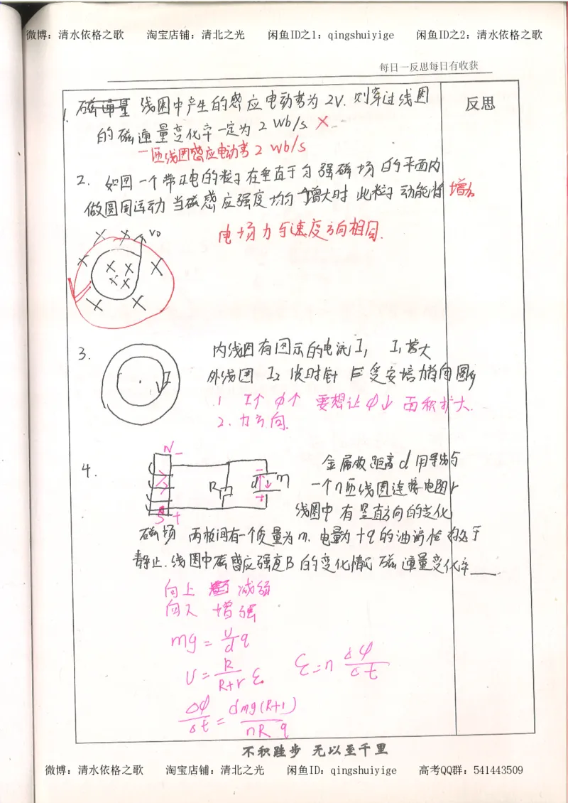 3.衡水中学高考积累与改错_高二物理（第1本）_140页_高中衡水学霸笔记_高中全部赠品_错题集高中九科_物理积累与改错