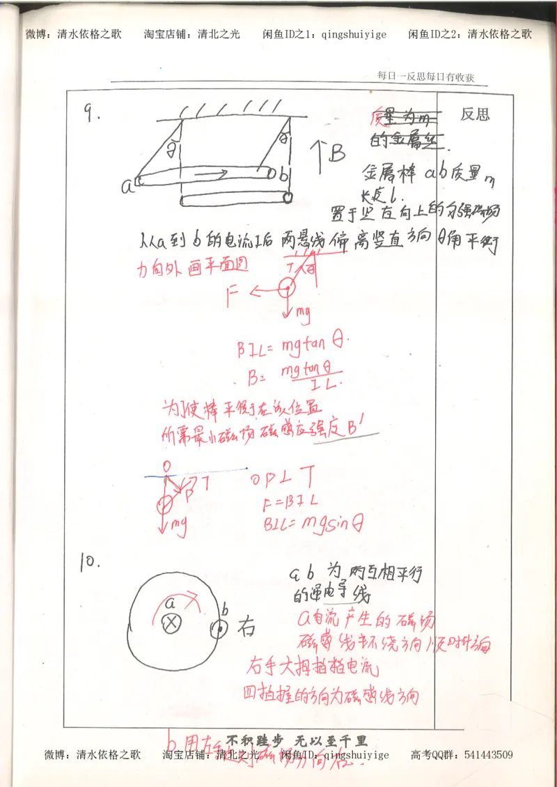 3.衡水中学高考积累与改错_高二物理（第1本）_140页_高中衡水学霸笔记_高中全部赠品_错题集高中九科_物理积累与改错