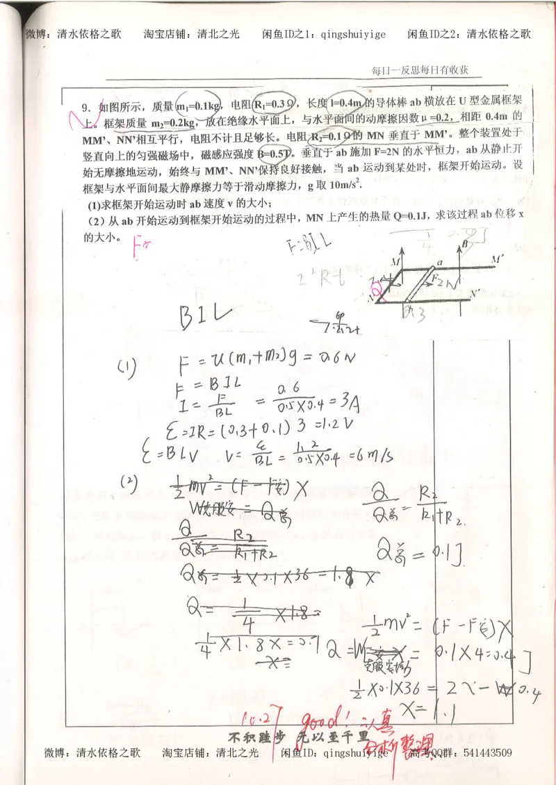 3.衡水中学高考积累与改错_高二物理（第1本）_140页_高中衡水学霸笔记_高中全部赠品_错题集高中九科_物理积累与改错