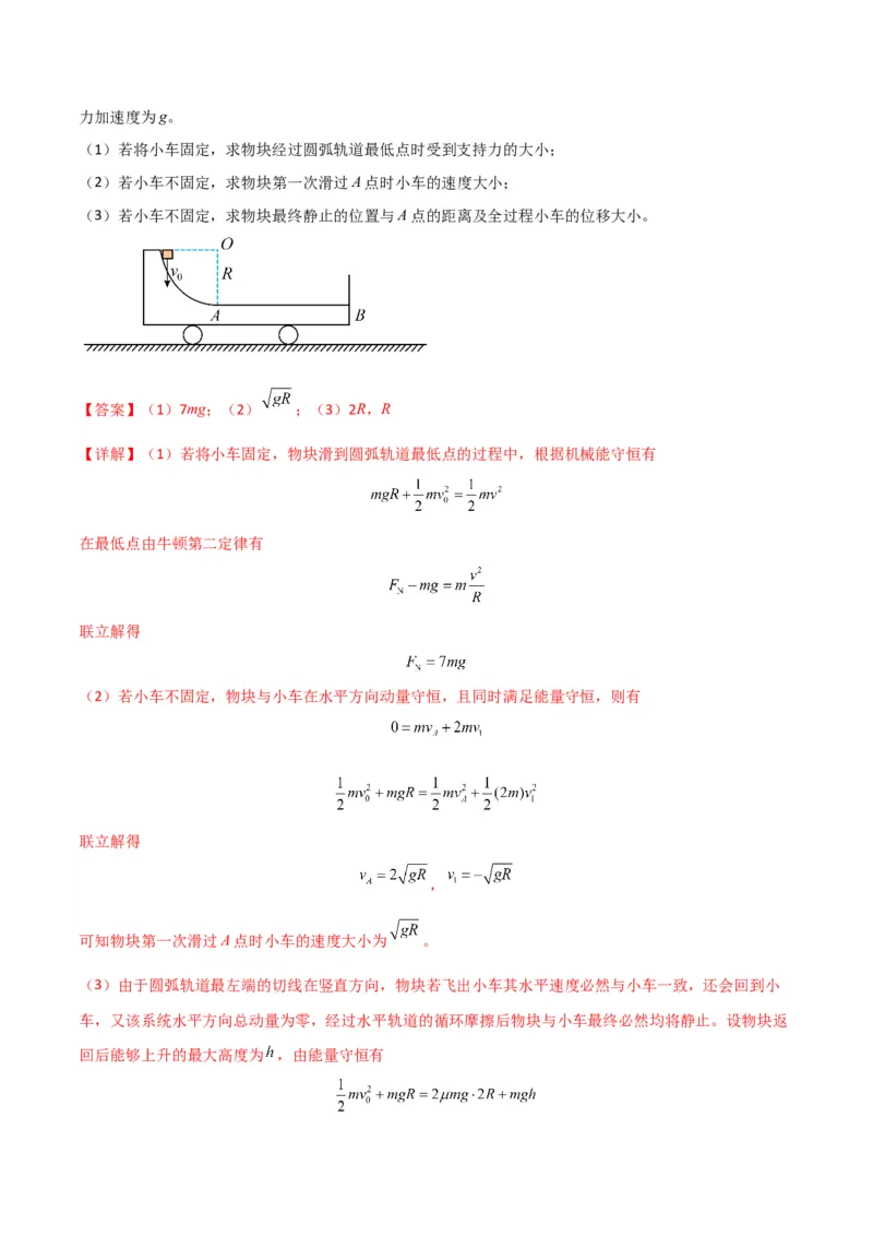 专题突破卷06动量守恒定律的综合应用专题（碰撞问题，弹簧问题，板块问题，曲面斜面问题，子弹木块问题，人船模型）（解析版）_4.2025物理总复习_2025年新高考资料_一轮复习