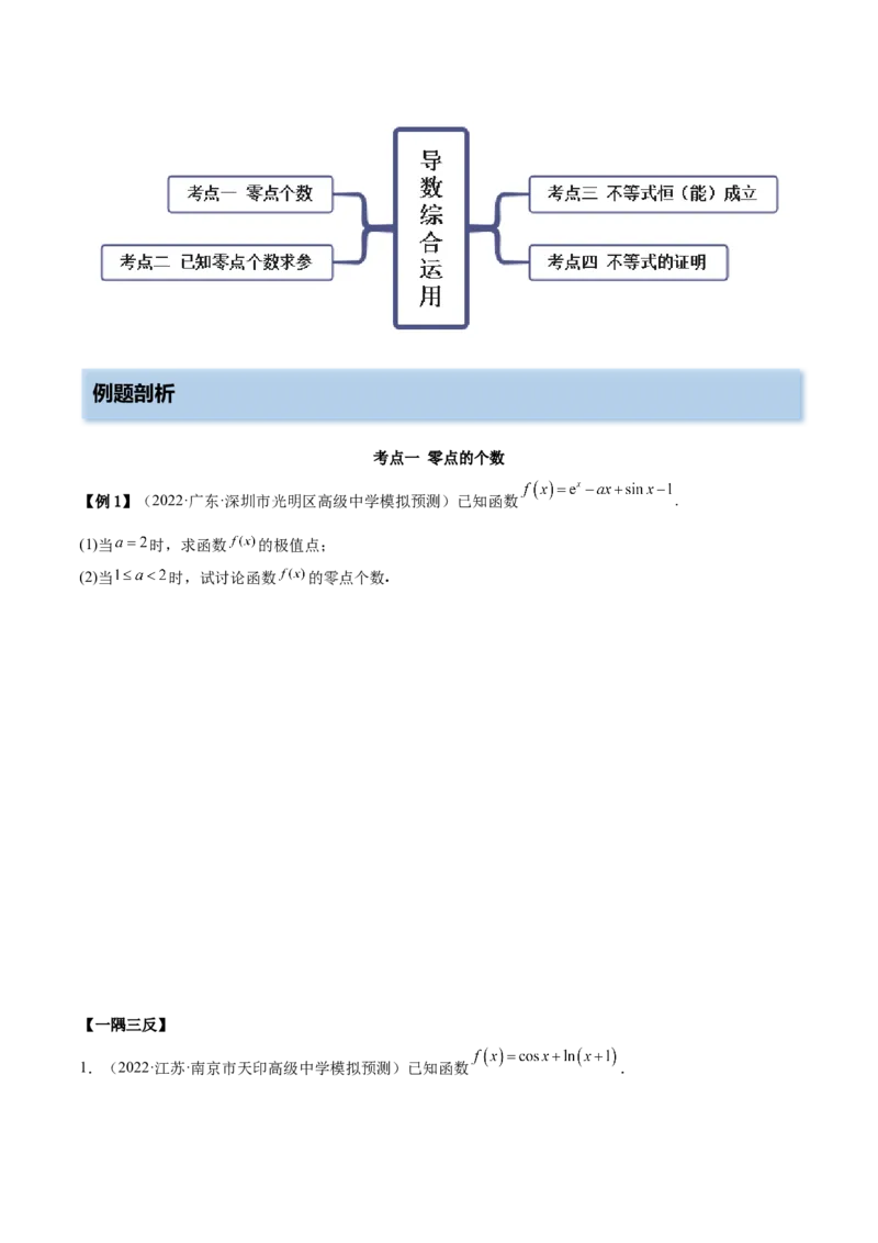 4.5导数的综合运用（精讲）（提升版）（原卷版）_2.2025数学总复习_2023年新高考资料_一轮复习_2023年高考数学一轮复习（提升版）（新高考地区专用）
