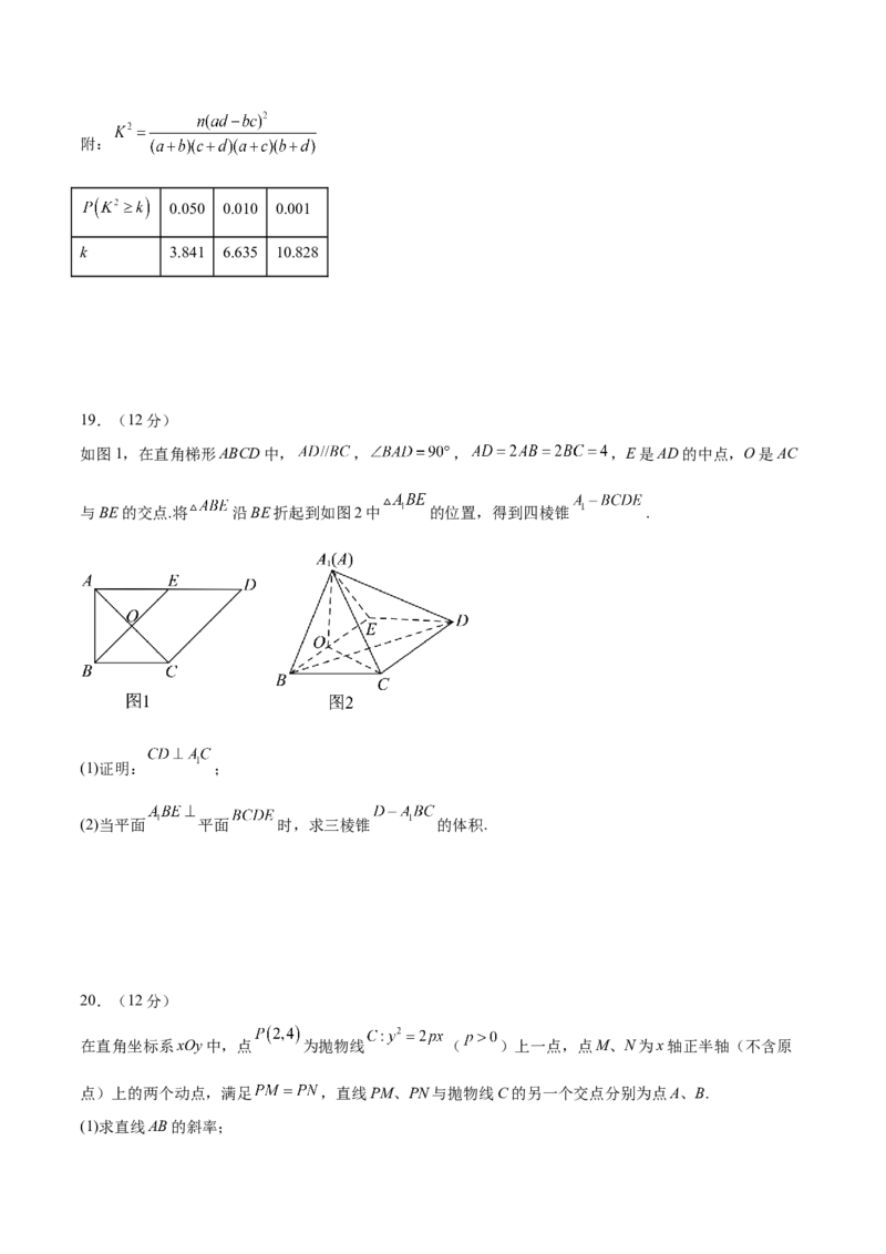 2024年高考数学二轮复习测试卷（全国卷文科专用）（原卷版）_2.2025数学总复习_2024年新高考资料_2.2024二轮复习_2024年高考数学二轮复习讲练（新教材新高考）