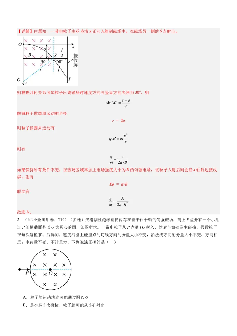 押全国卷21题：带电粒子在电磁场中的运动（解析版）_4.2025物理总复习_2024年新高考资料_5.2024三轮冲刺_备战2024年高考物理临考题号押题（新高考通用）324057615